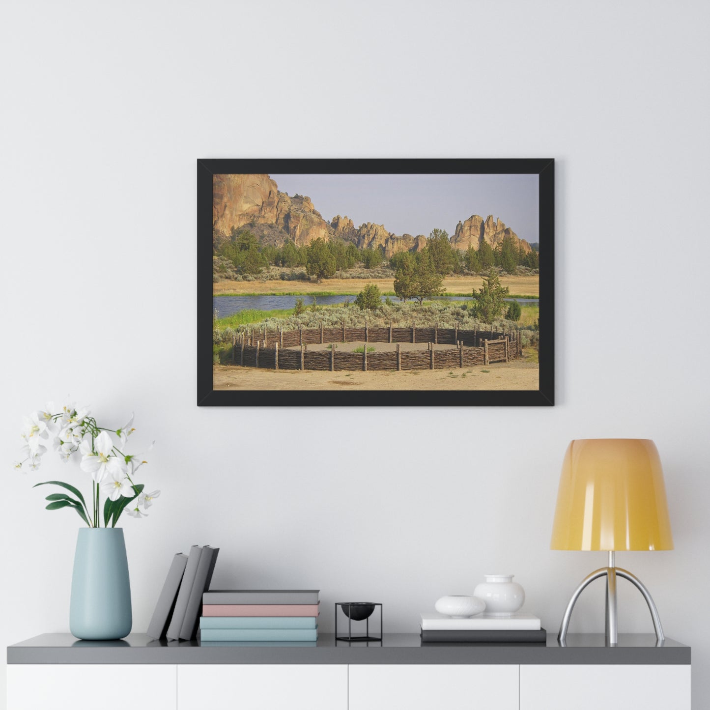 Scenic Round Pen Framed Horizontal Poster