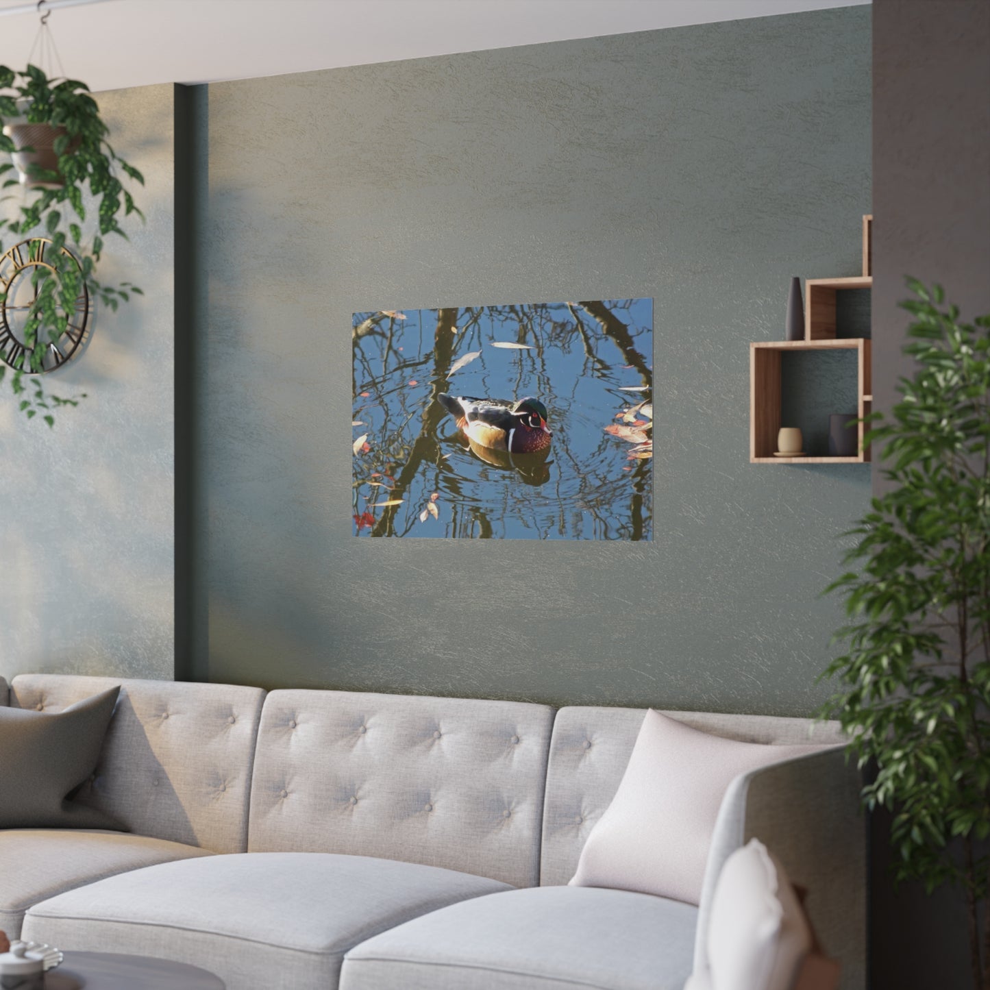 Reflections Wood Duck Satin Posters