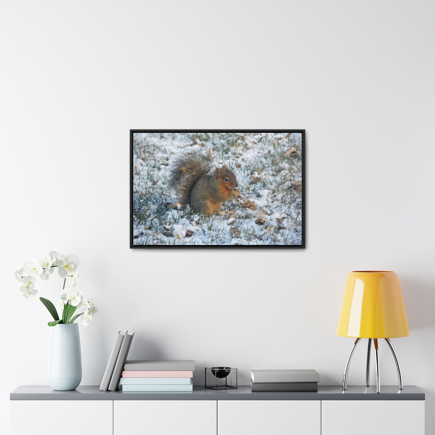 Winter Squirrel Gallery Canvas Wraps Framed