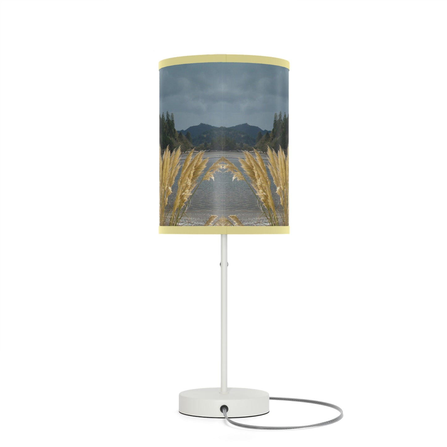 Golden Coastal Pampas Lamp on a Stand