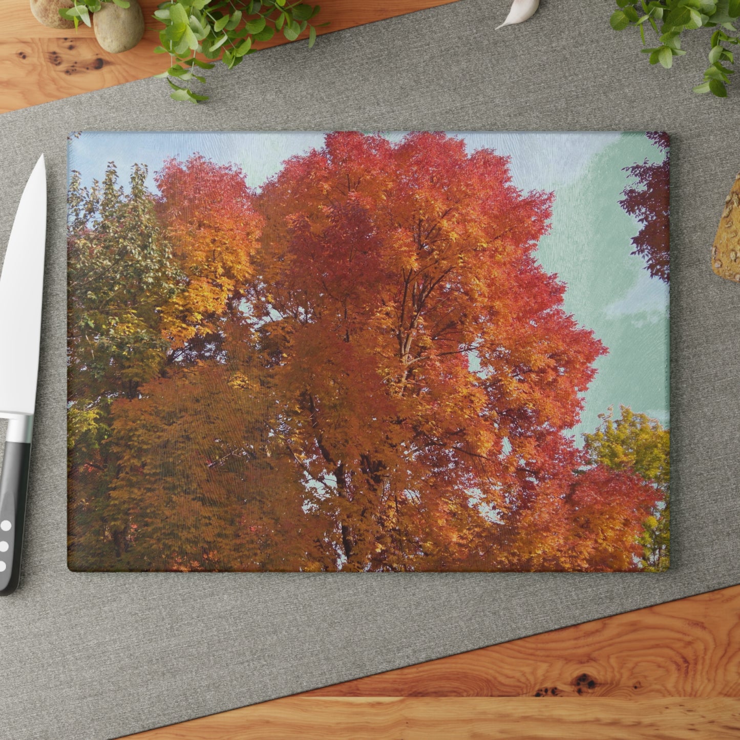 Autumn Radiance Glass Cutting Board Hand Wash