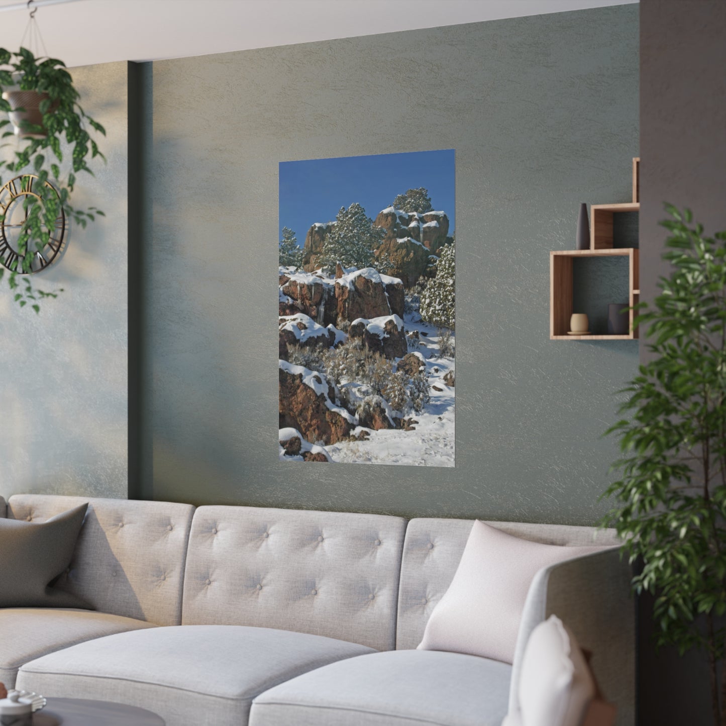 Icicle Rocks Satin Posters