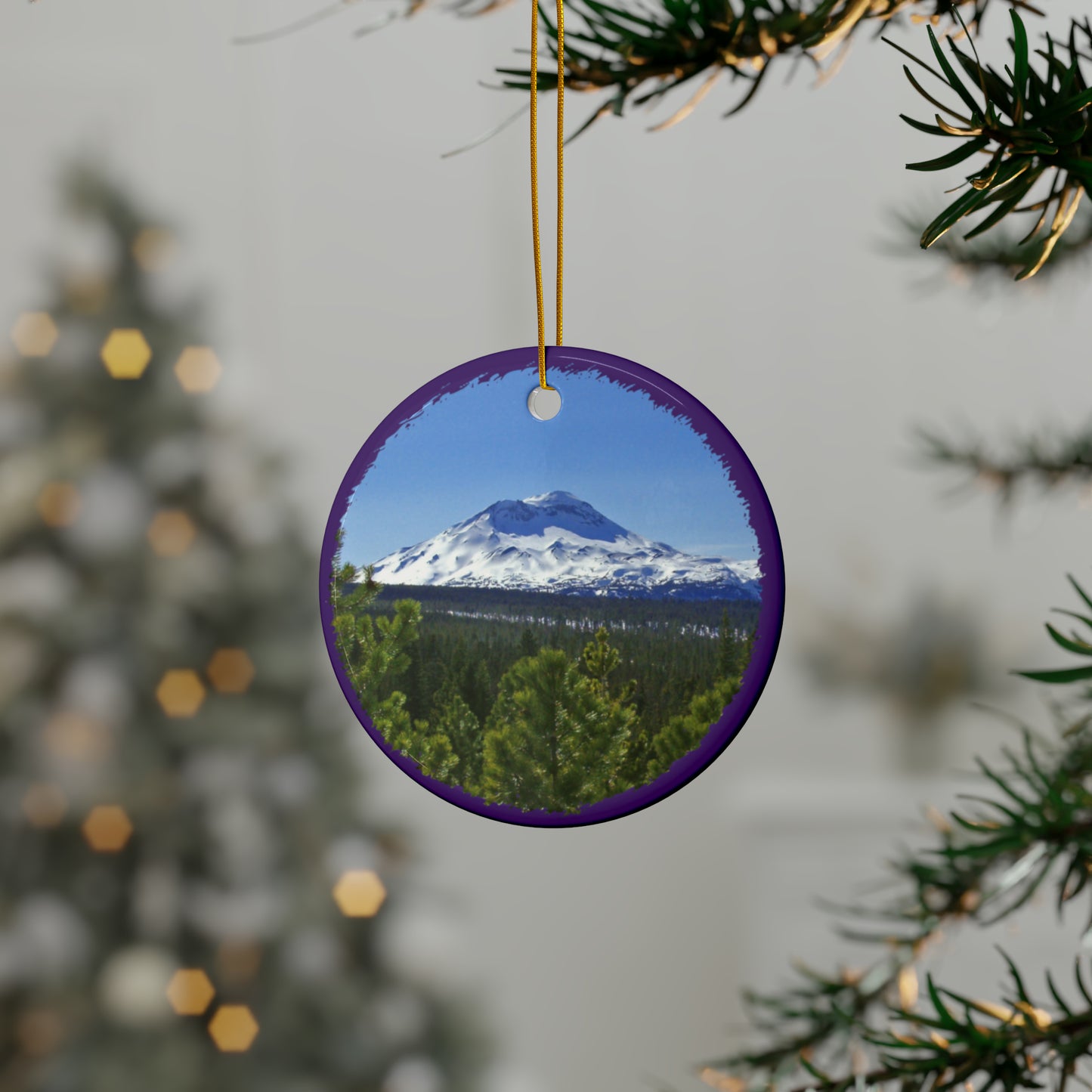 Winter South Sister Ceramic Ornaments