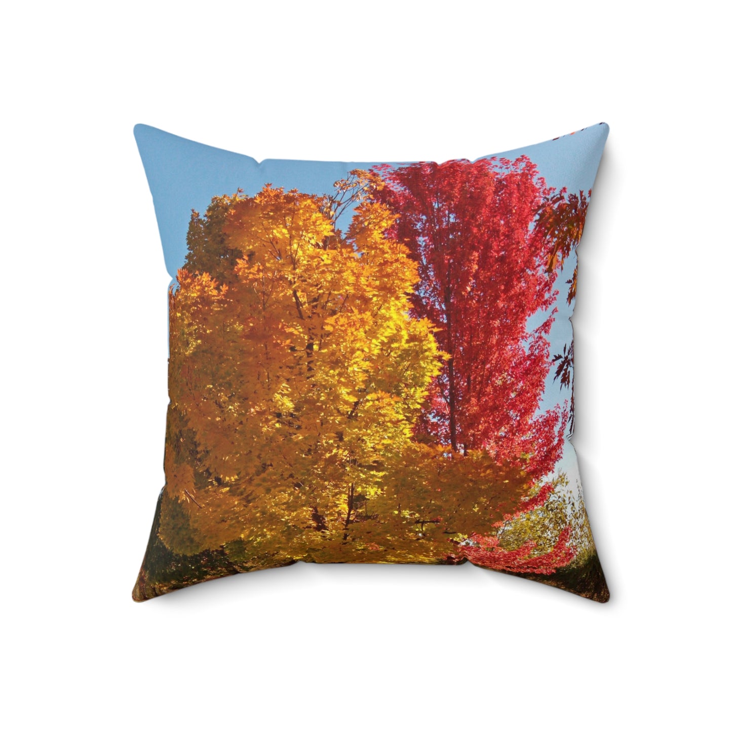 Autumn Bench Spun Polyester Square Pillow