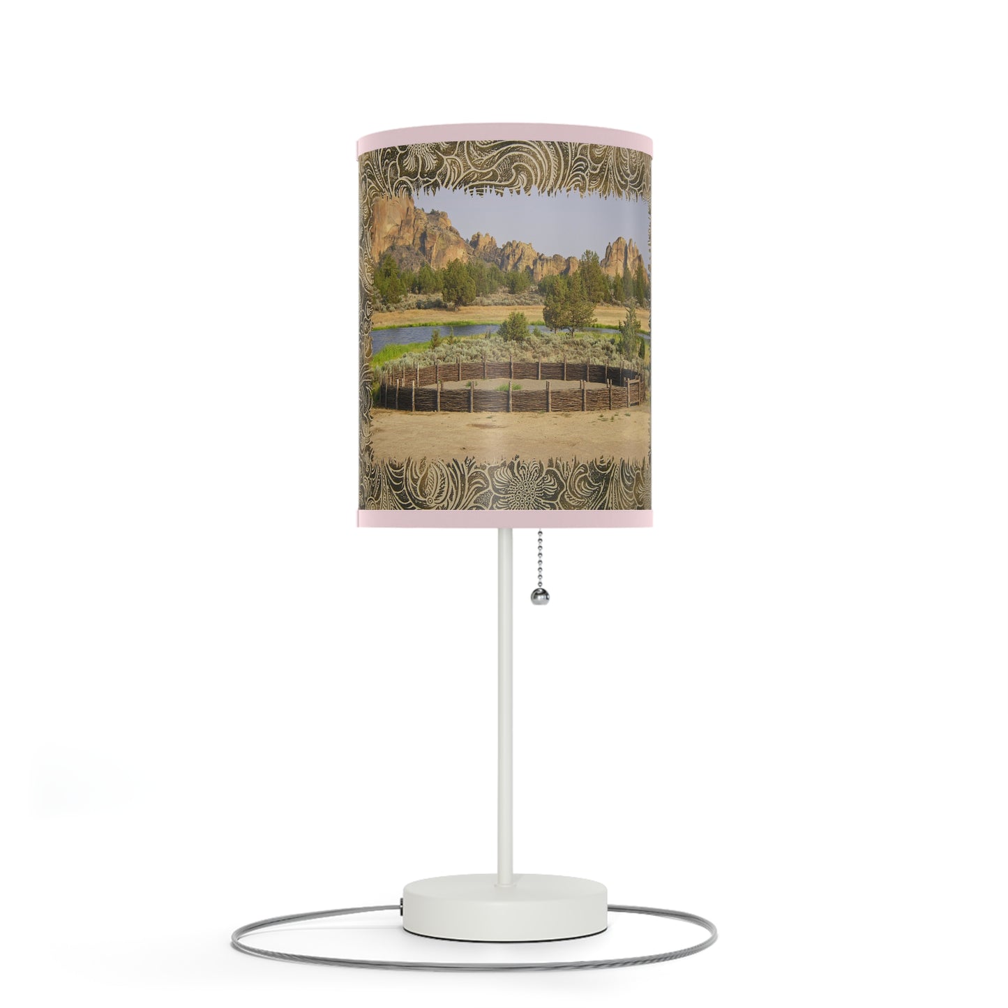 Scenic Round Pen Lamp on a Stand