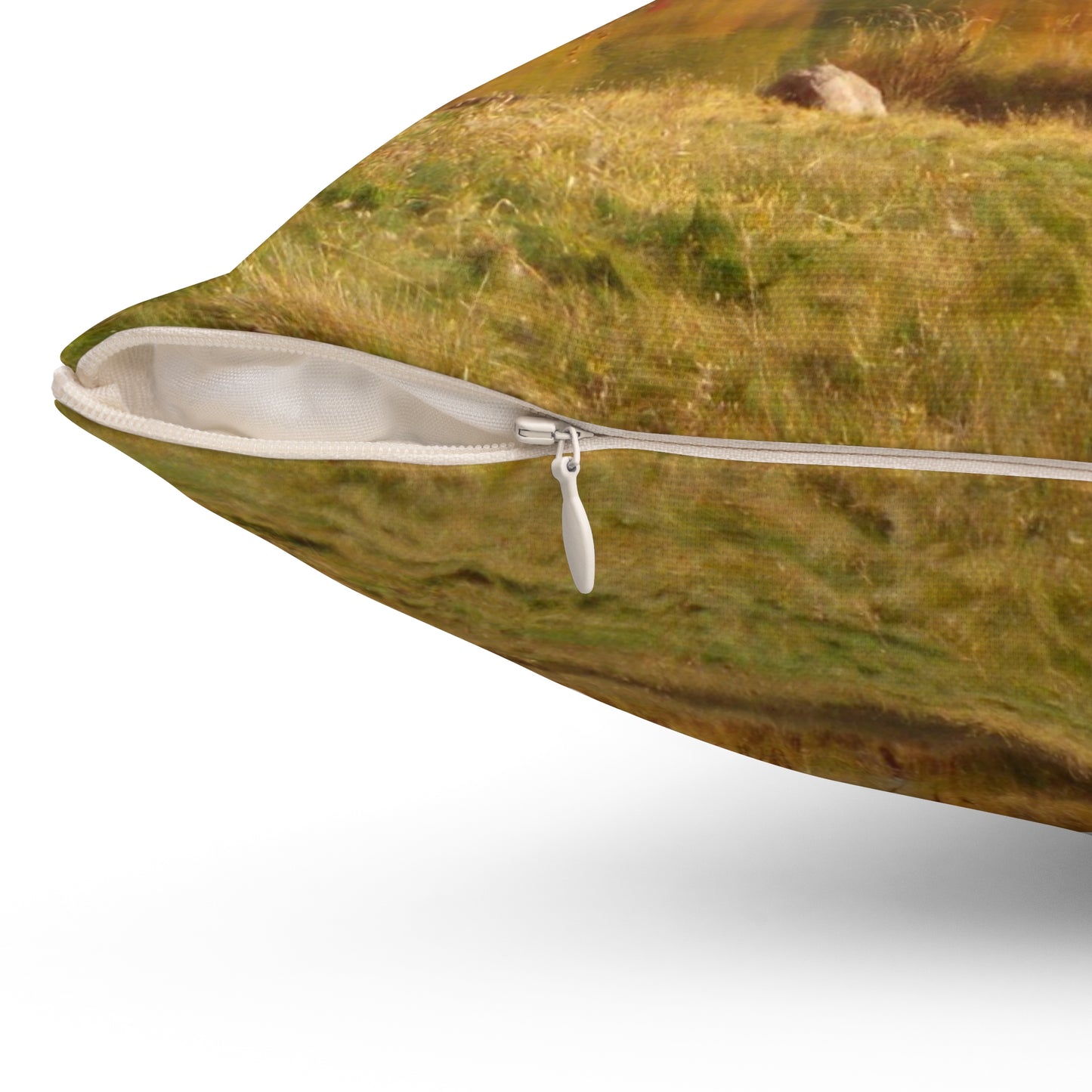 Golden Autumn Pond Spun Polyester Square Pillow