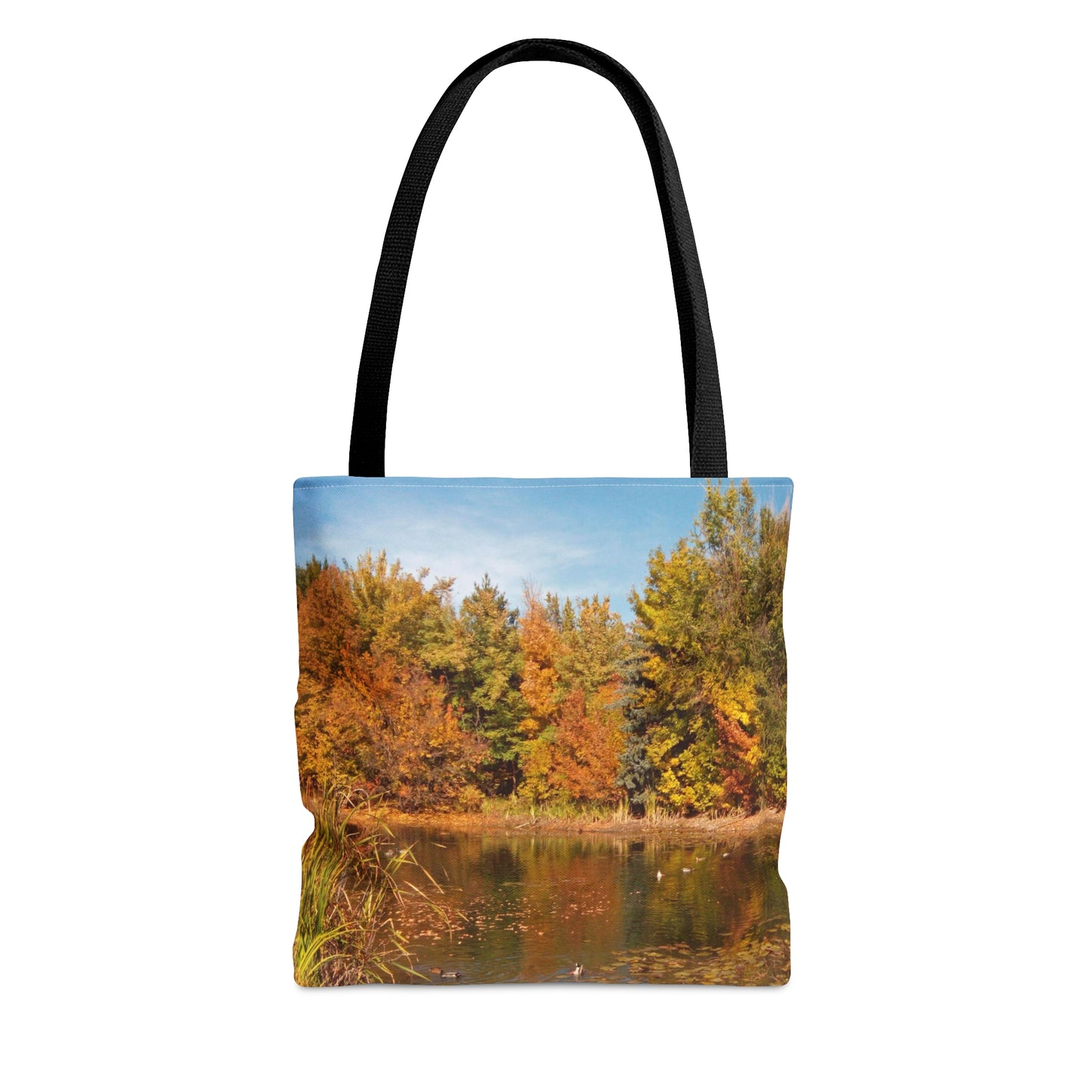 Autumn Duck Pond Tote Bag