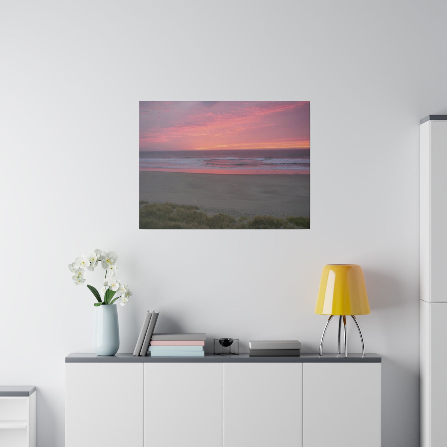 Pink Ocean Sunset Matte Canvas