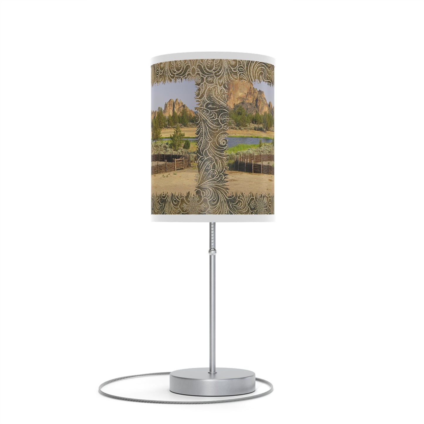 Scenic Round Pen Lamp on a Stand