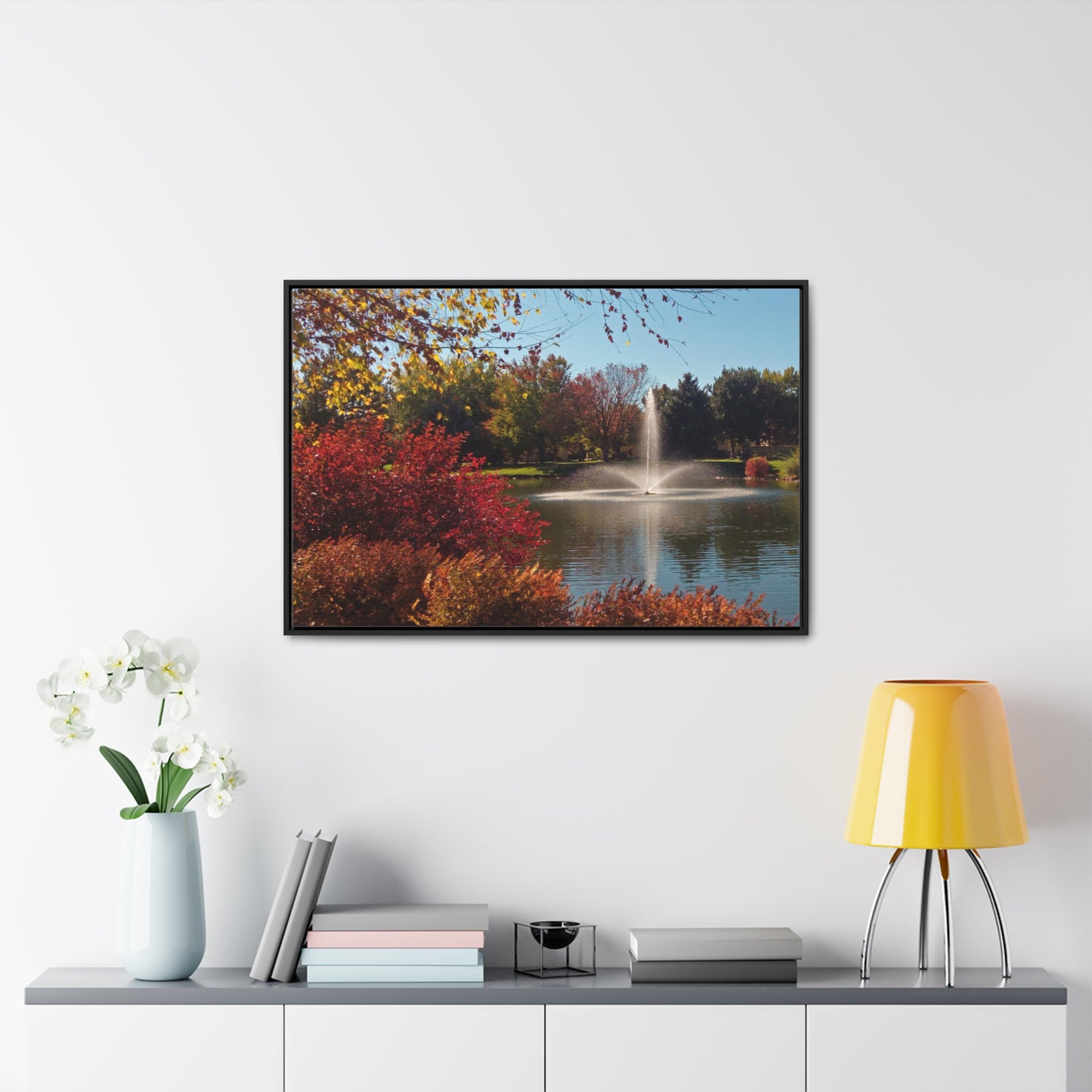 Autumn Fountain Gallery Canvas Wraps Framed