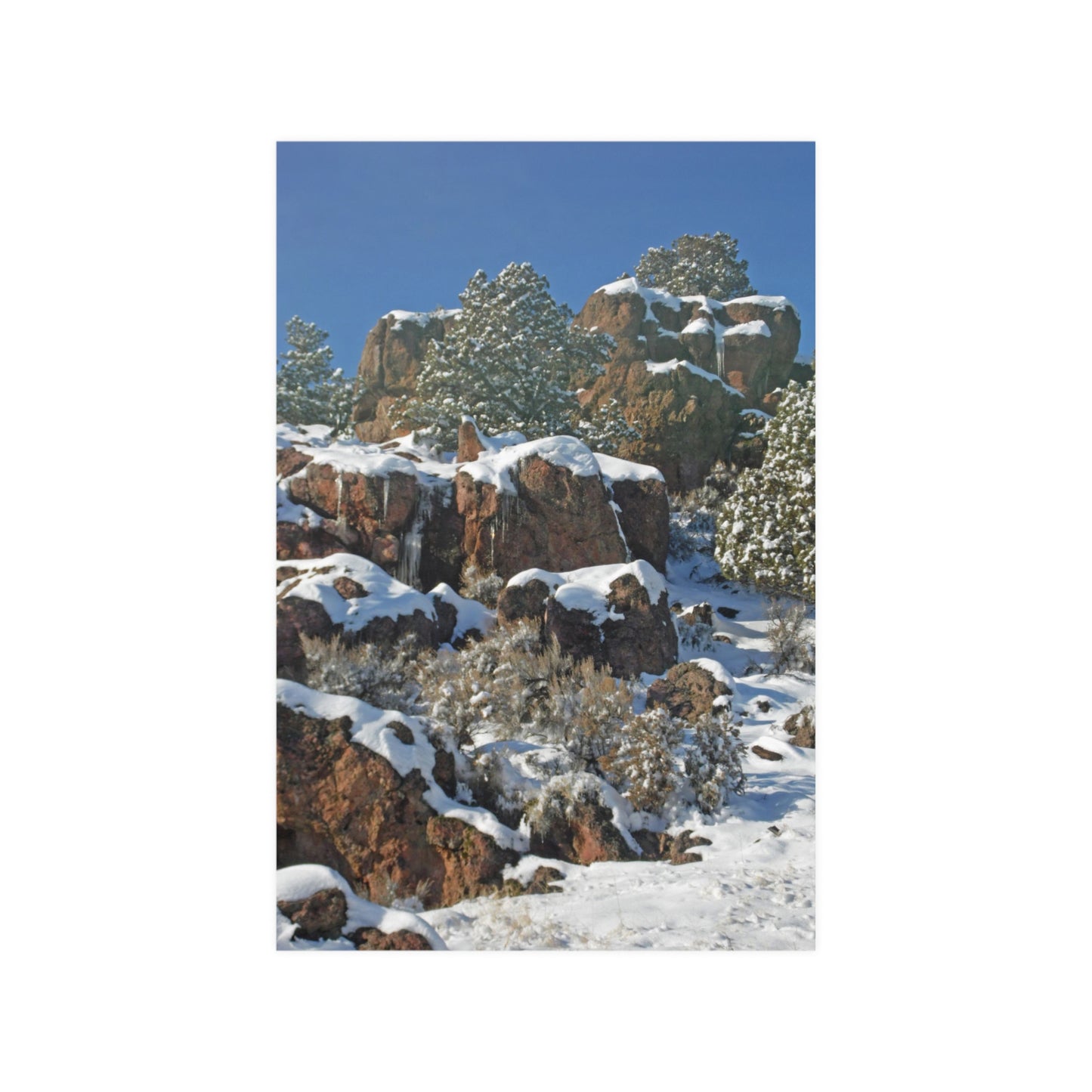 Icicle Rocks Satin Posters
