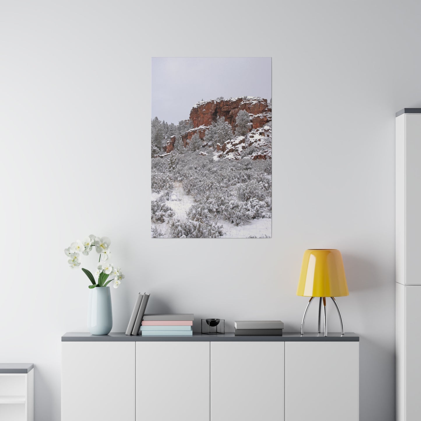 Winter Cliff Matte Canvas