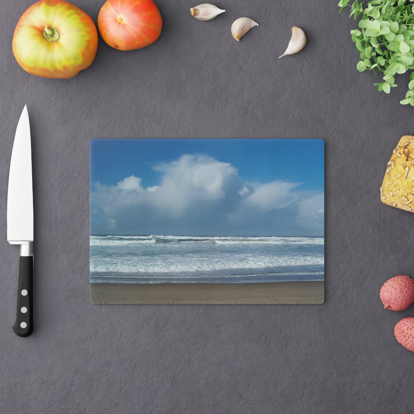 Blue Sky Beach Cutting Board Dishwasher Safe