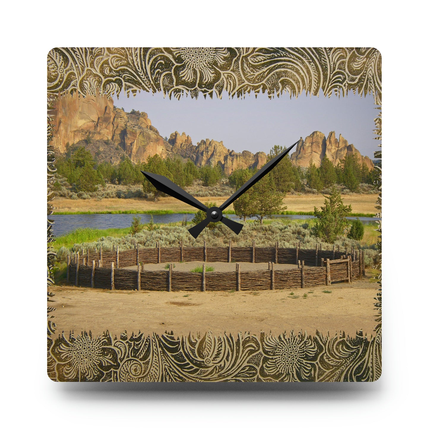 Scenic Round Pen Acrylic Wall Clock