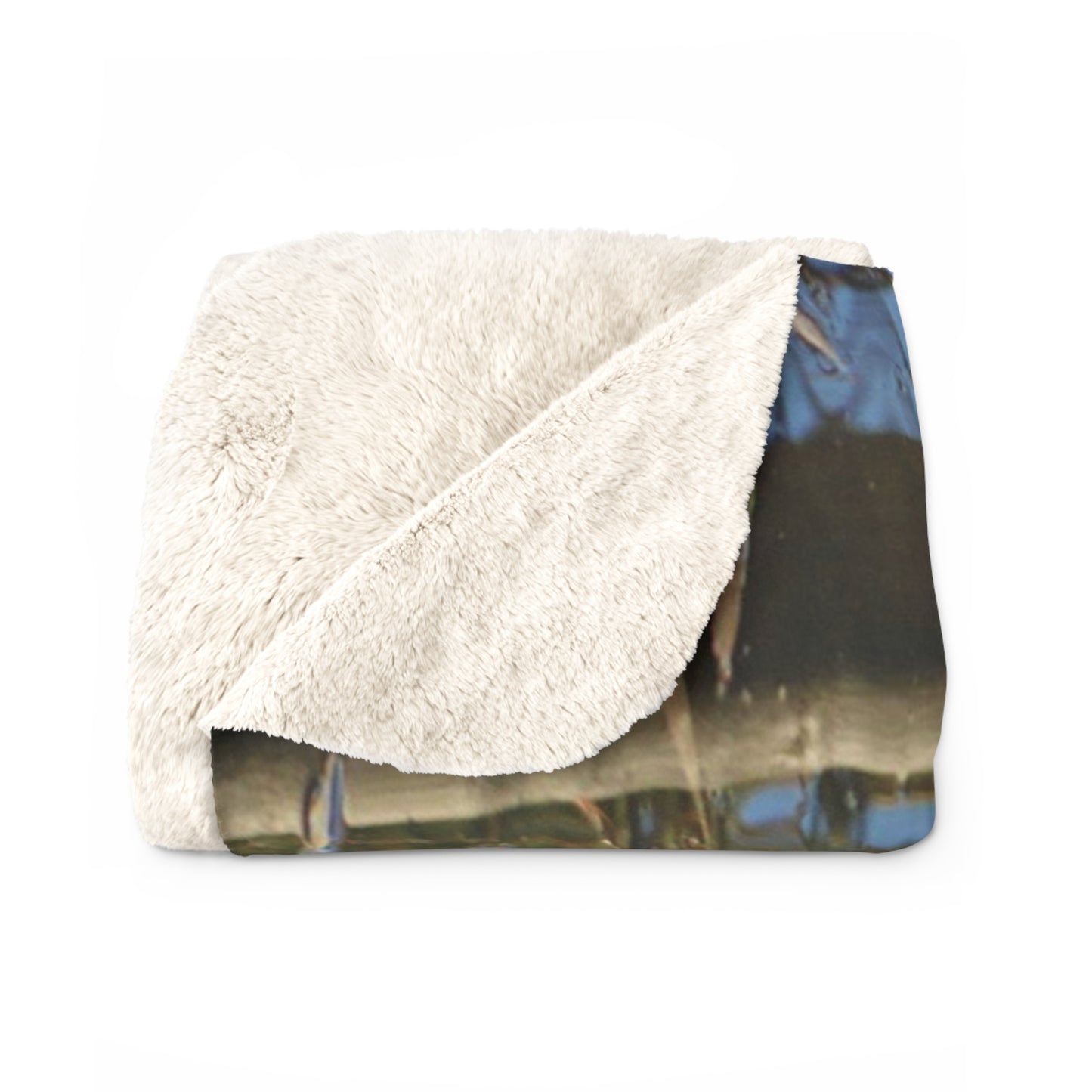 Autumn Wood Duck Couple Sherpa Fleece Blanket
