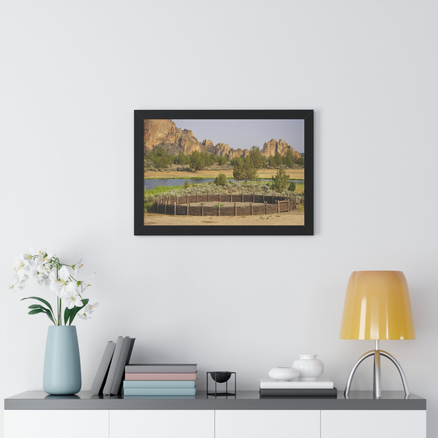 Scenic Round Pen Framed Horizontal Poster