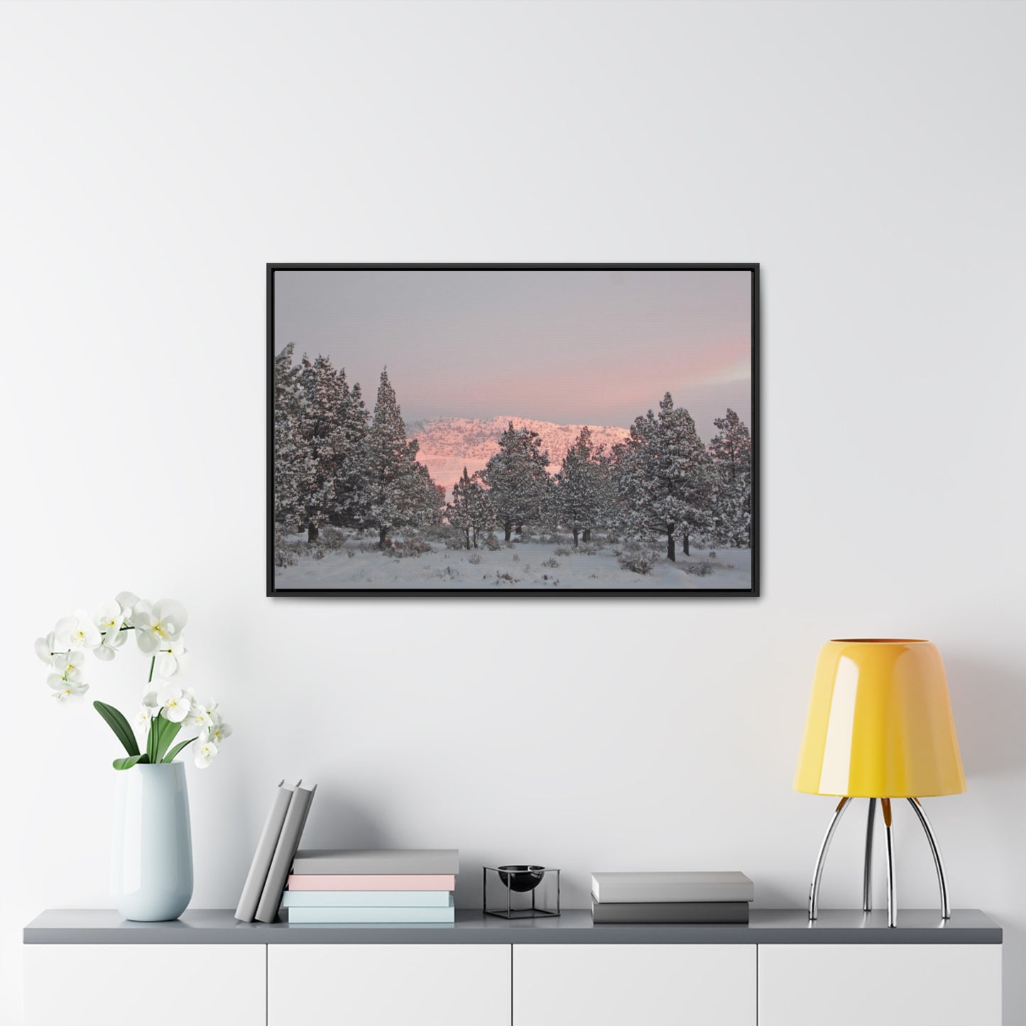 Winter Sunset Gallery Canvas Wraps Framed