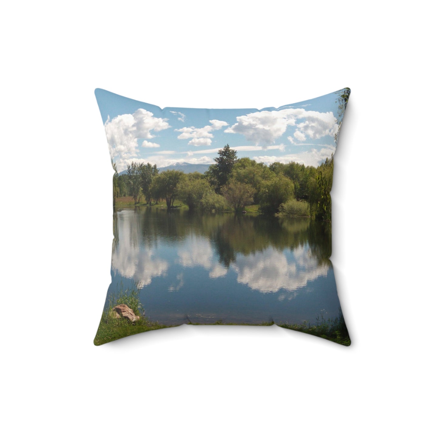 Peaceful Pond Spun Polyester Square Pillow