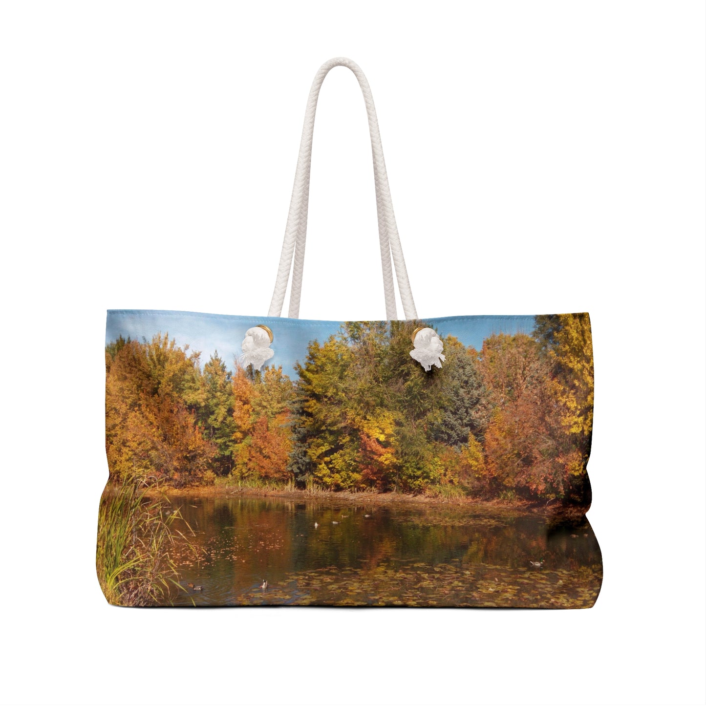 Autumn Duck Pond Weekender Bag