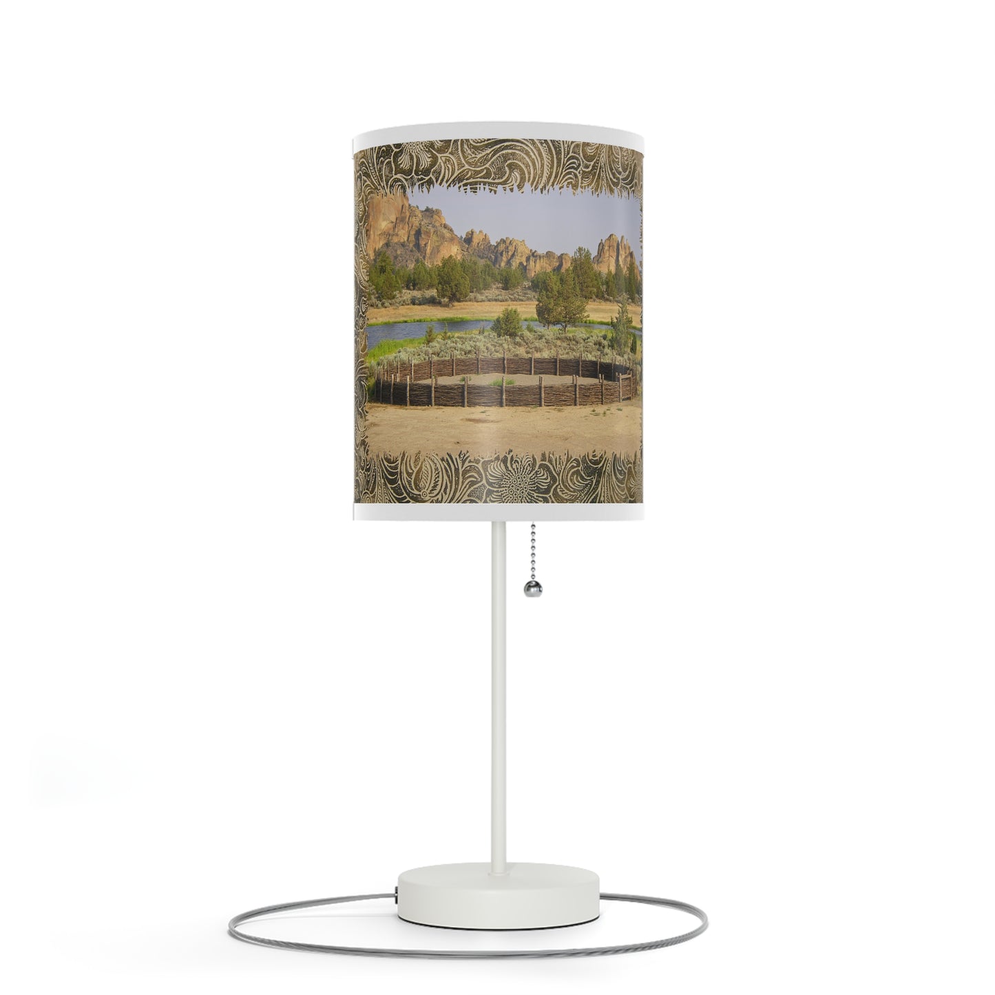 Scenic Round Pen Lamp on a Stand