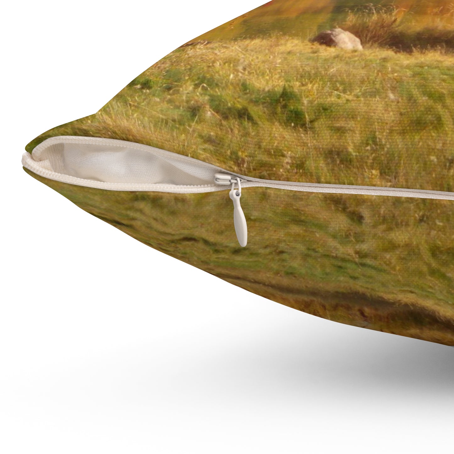 Golden Autumn Pond Spun Polyester Square Pillow