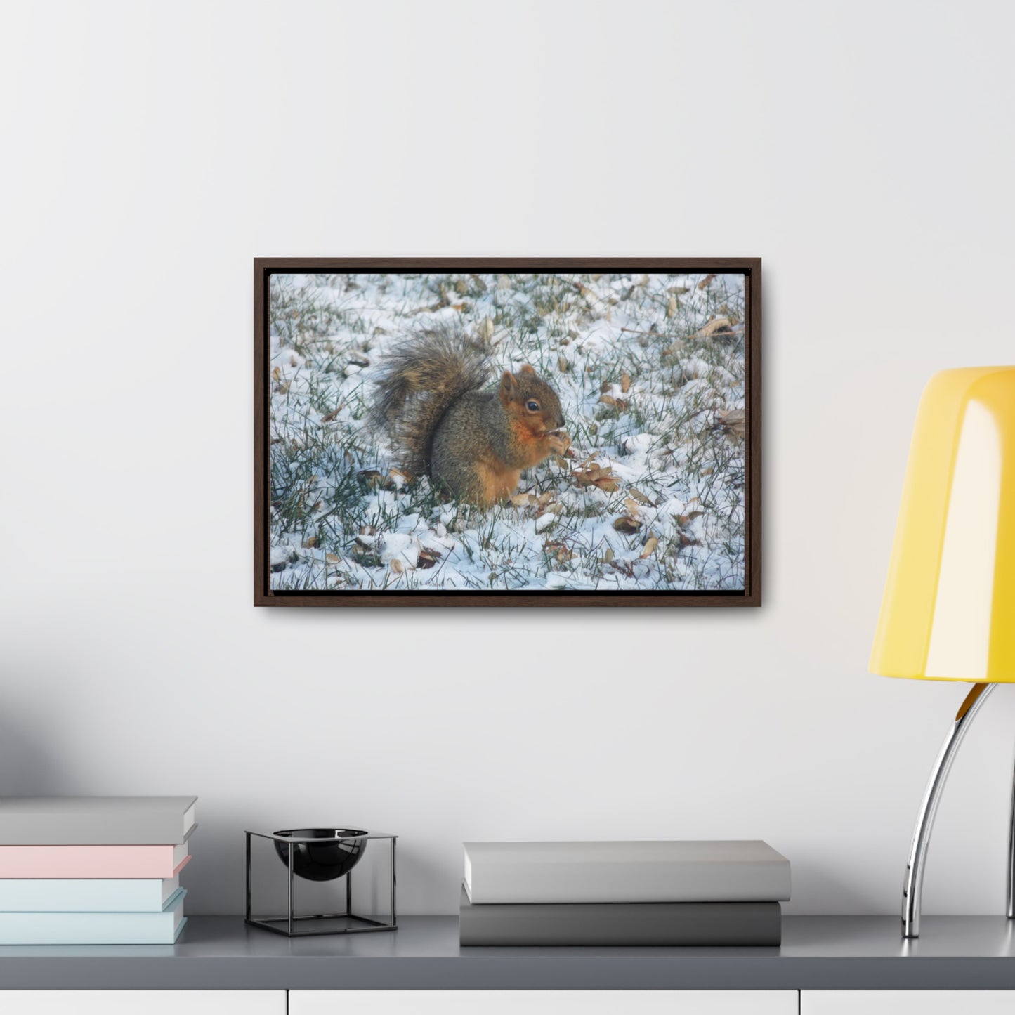 Winter Squirrel Gallery Canvas Wraps Framed