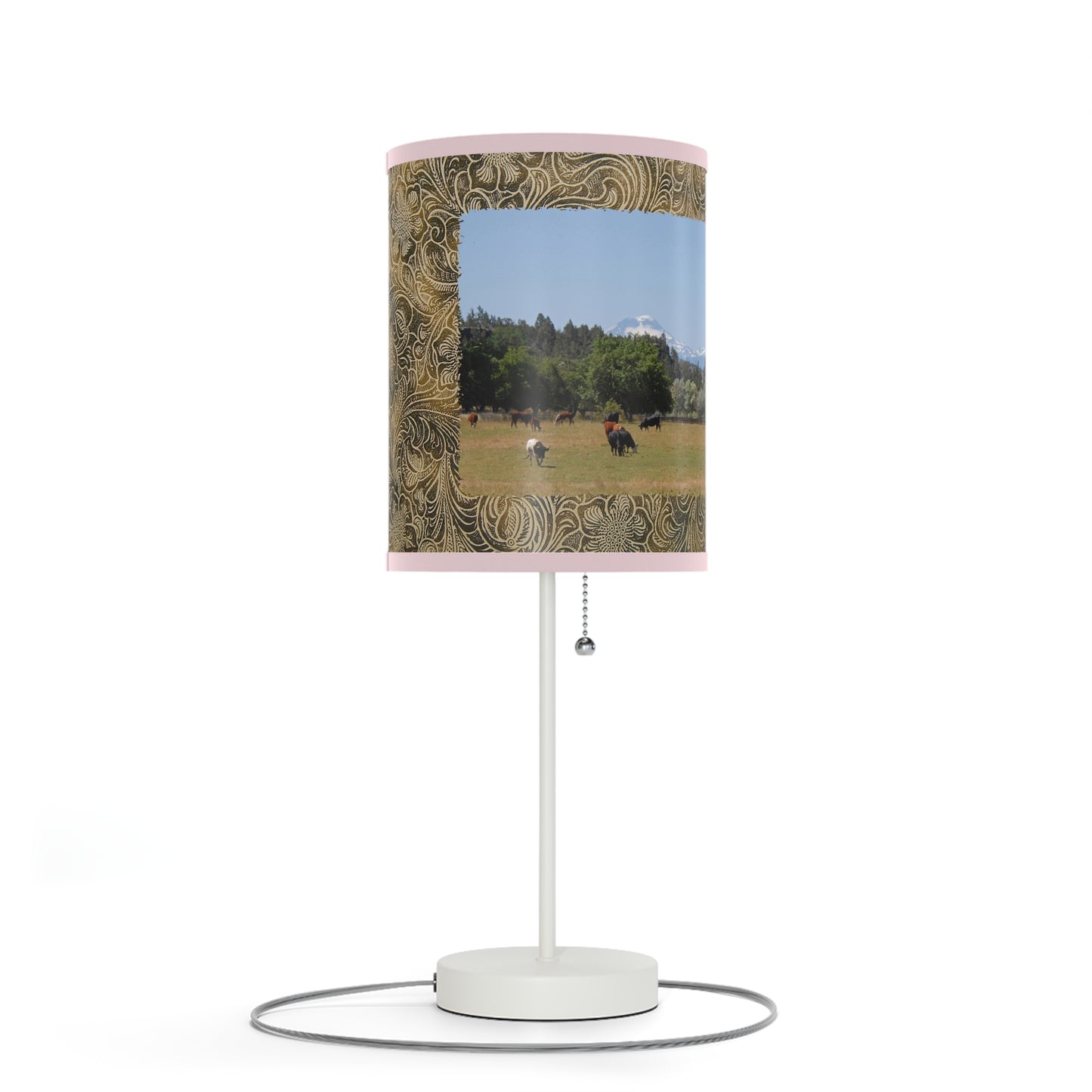 Picturesque Cattle Lamp on a Stand