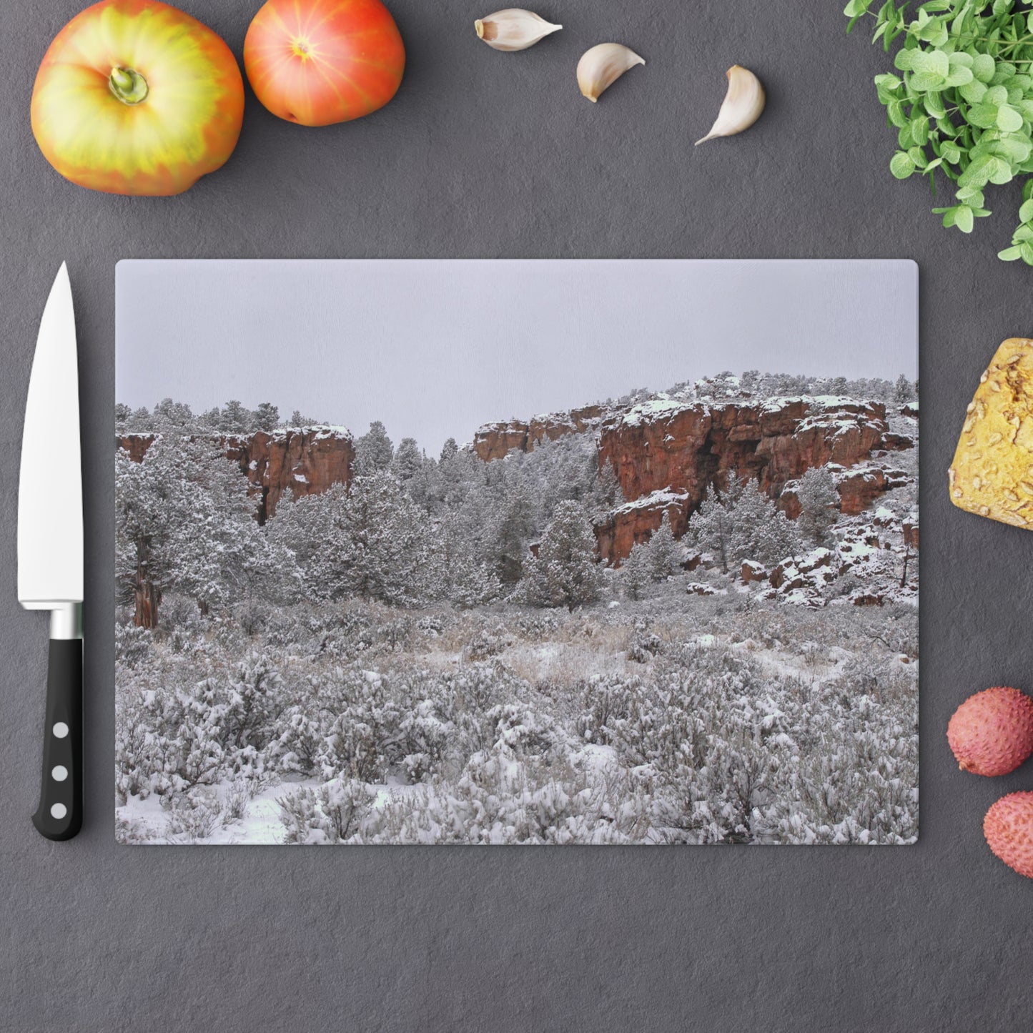 Winter Canyon Cutting Board Dishwasher Safe
