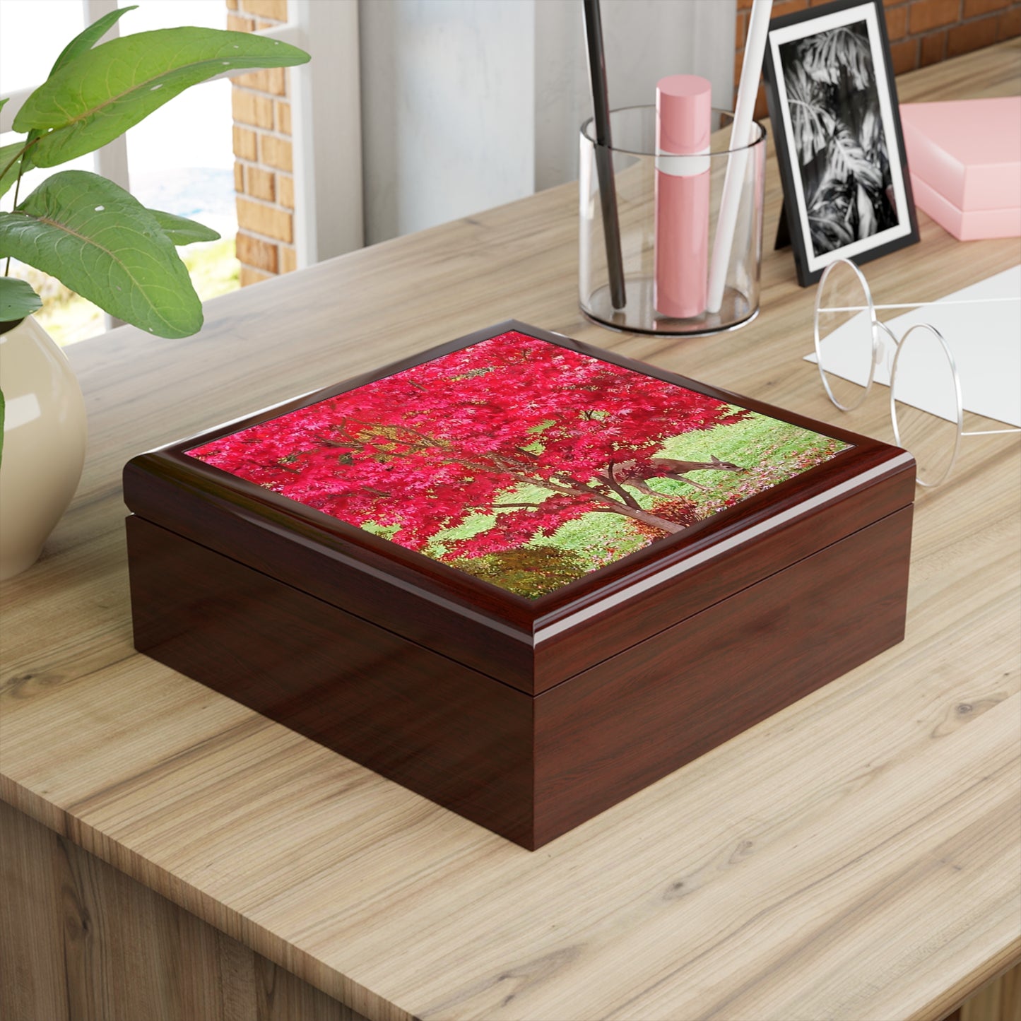 Autumn Deer Jewelry Box ~ 7.24"