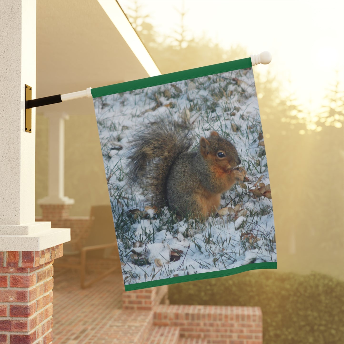 Winter Squirrel Garden & House Banner