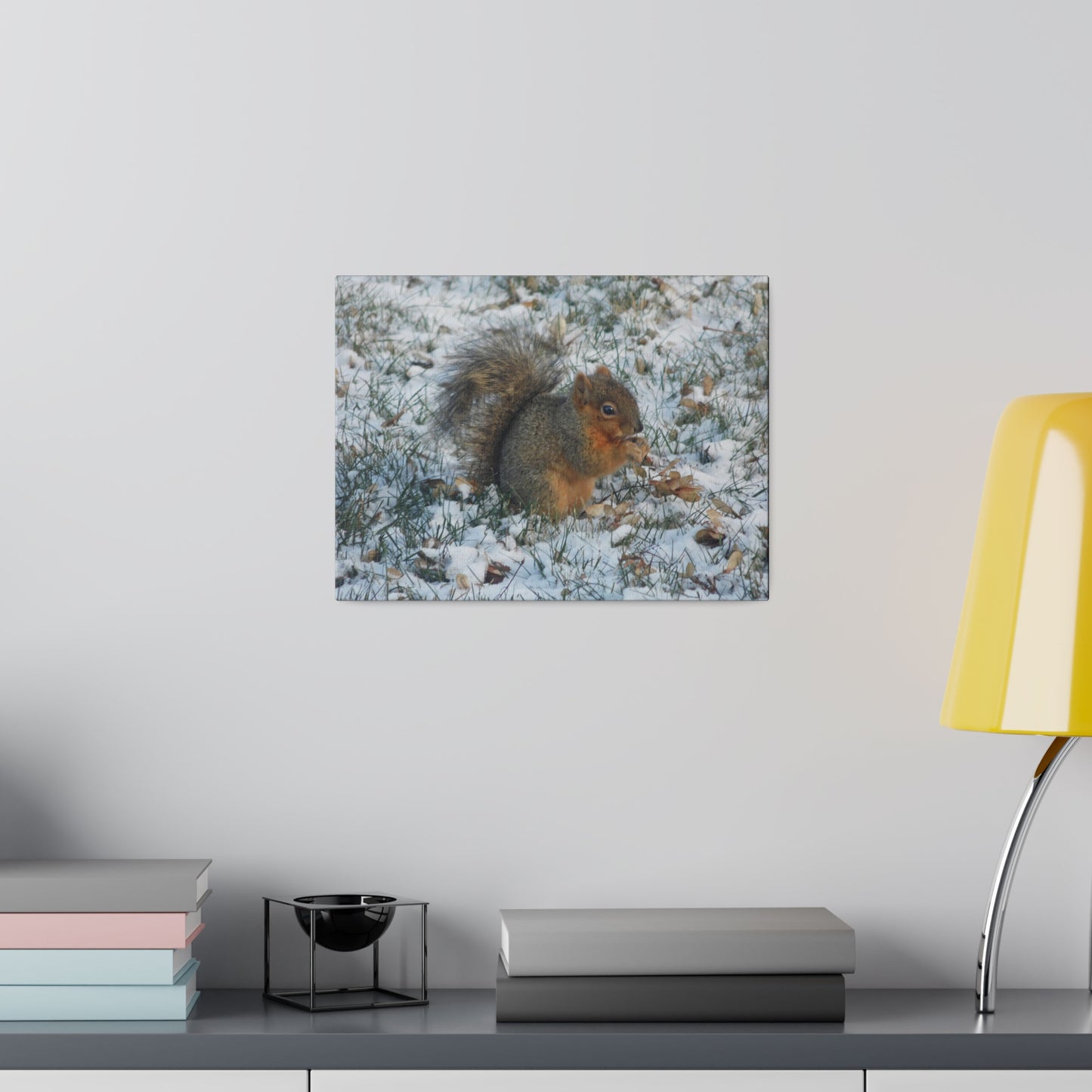 Winter Squirrel Matte Canvas