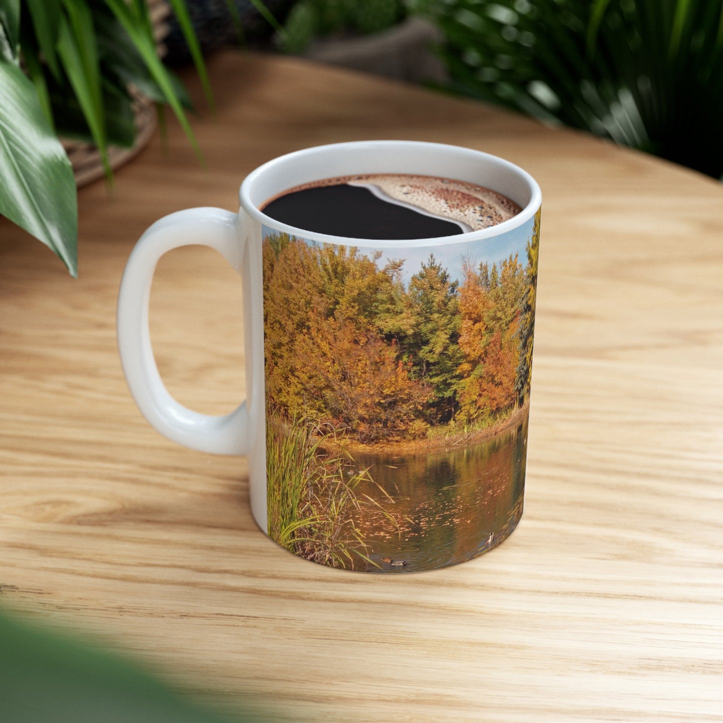 Autumn Duck Pond Ceramic Mug 11oz