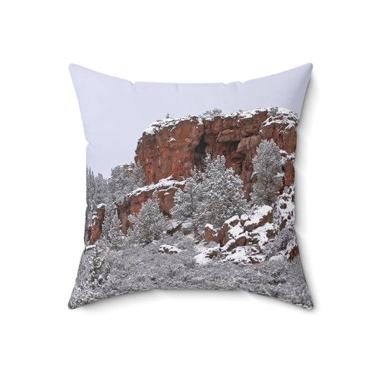 Winter Cliff Spun Polyester Square Pillow