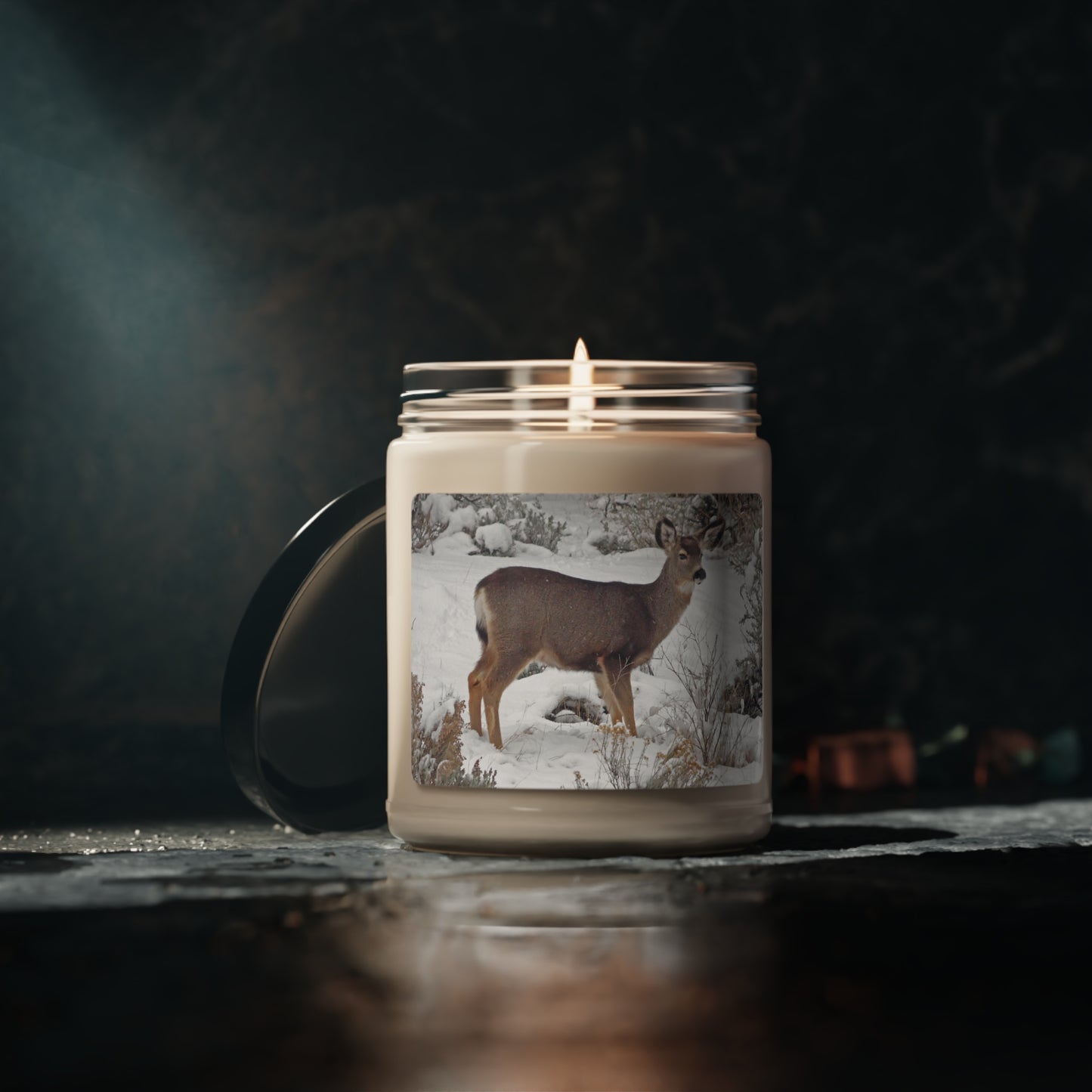 Snowy Deer Scented Soy Candle, 9oz