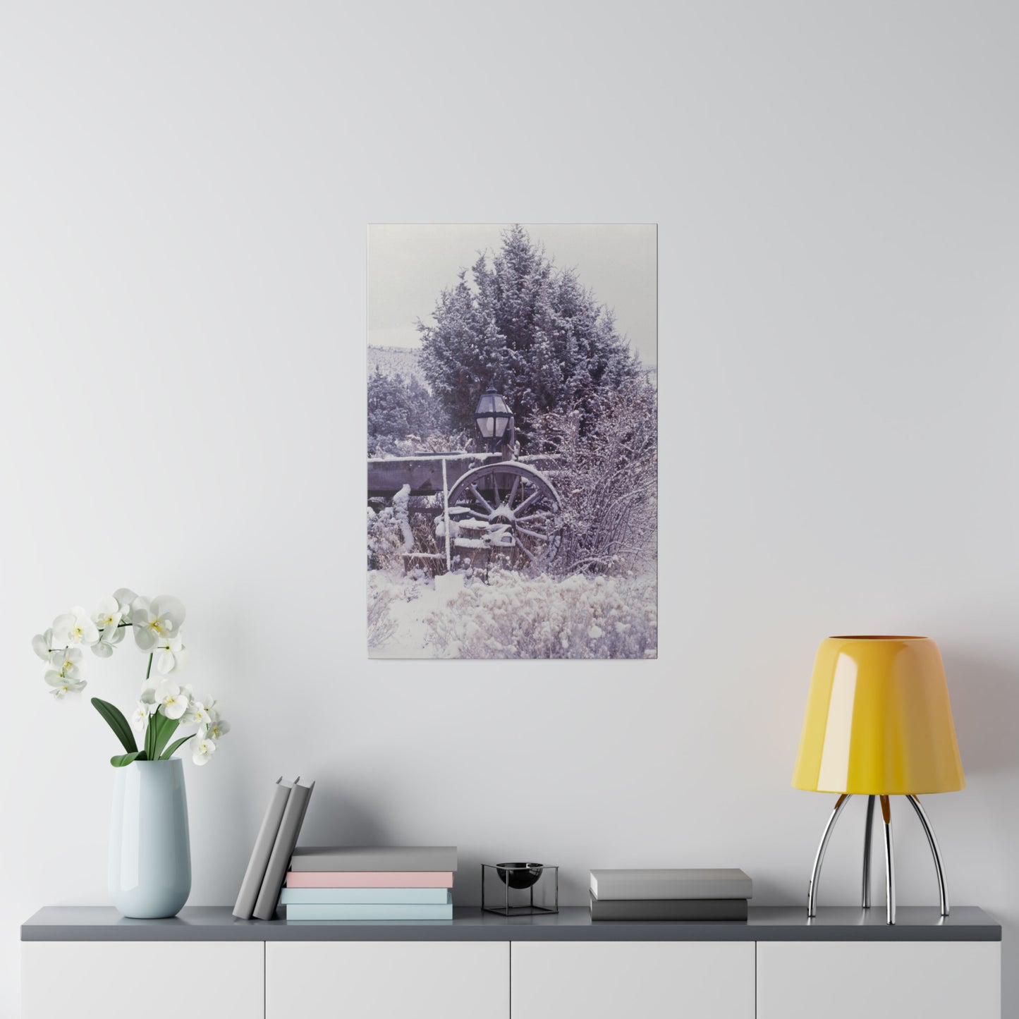 Vintage Winter Wagon Matte Canvas