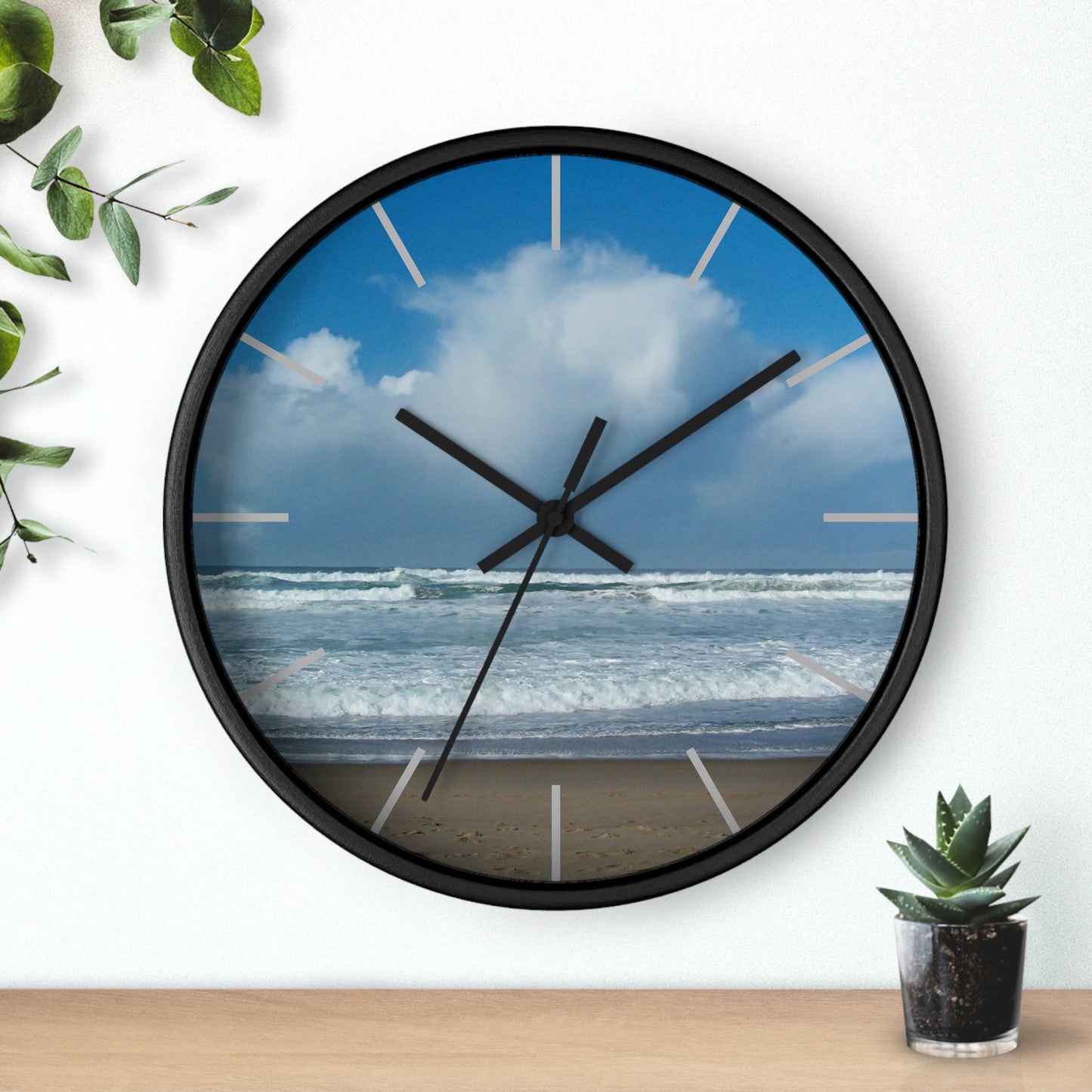 Blue Sky Beach Wall Clock