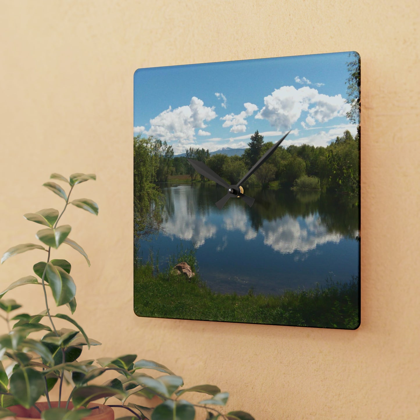 Peaceful Pond Acrylic Wall Clock