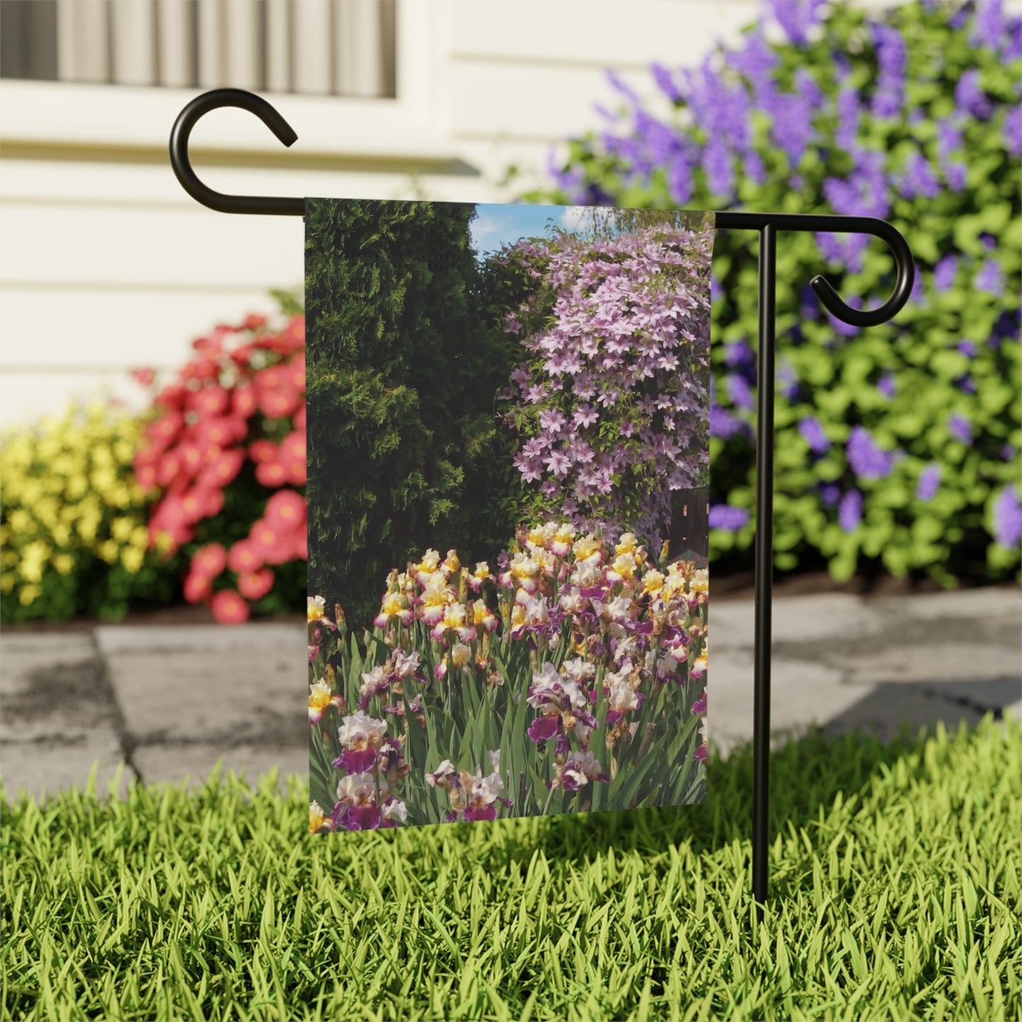 Sunny Iris Garden, Garden & House Banner