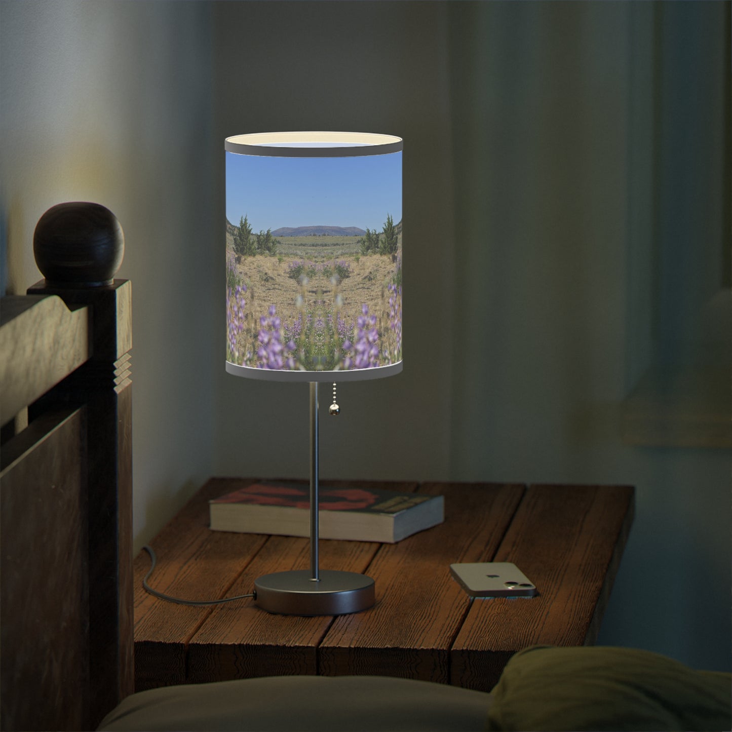 High Desert Lupine & Windmill Lamp on a Stand