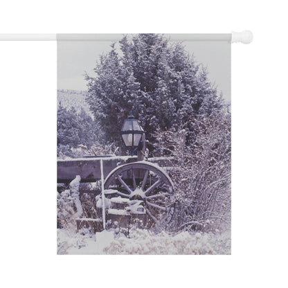 Vintage Winter Wagon Garden & House Banner