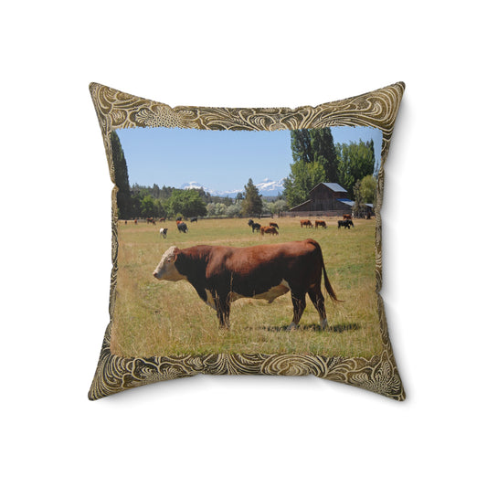 King Of The Pasture Spun Polyester Square Pillow