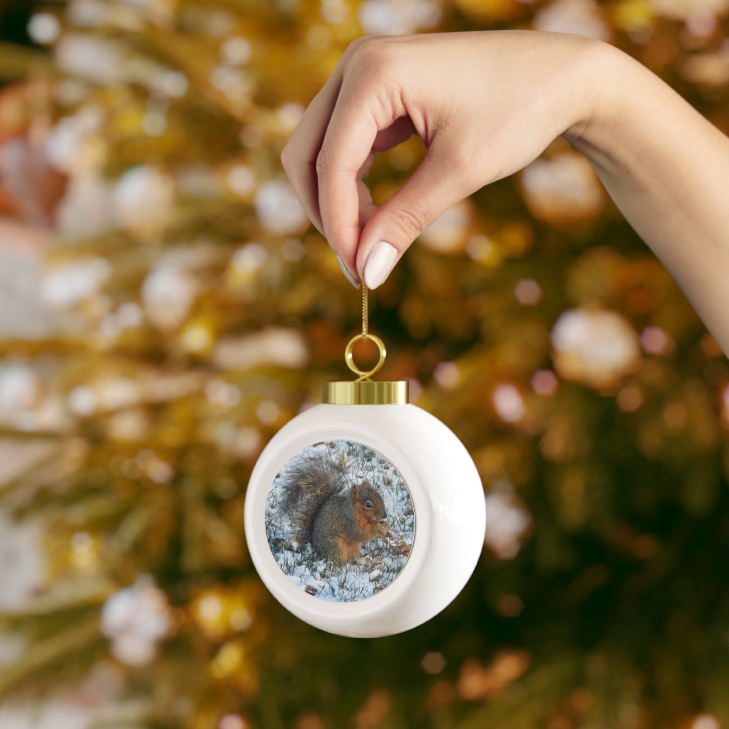 Winter Squirrel Christmas Ball Ornament