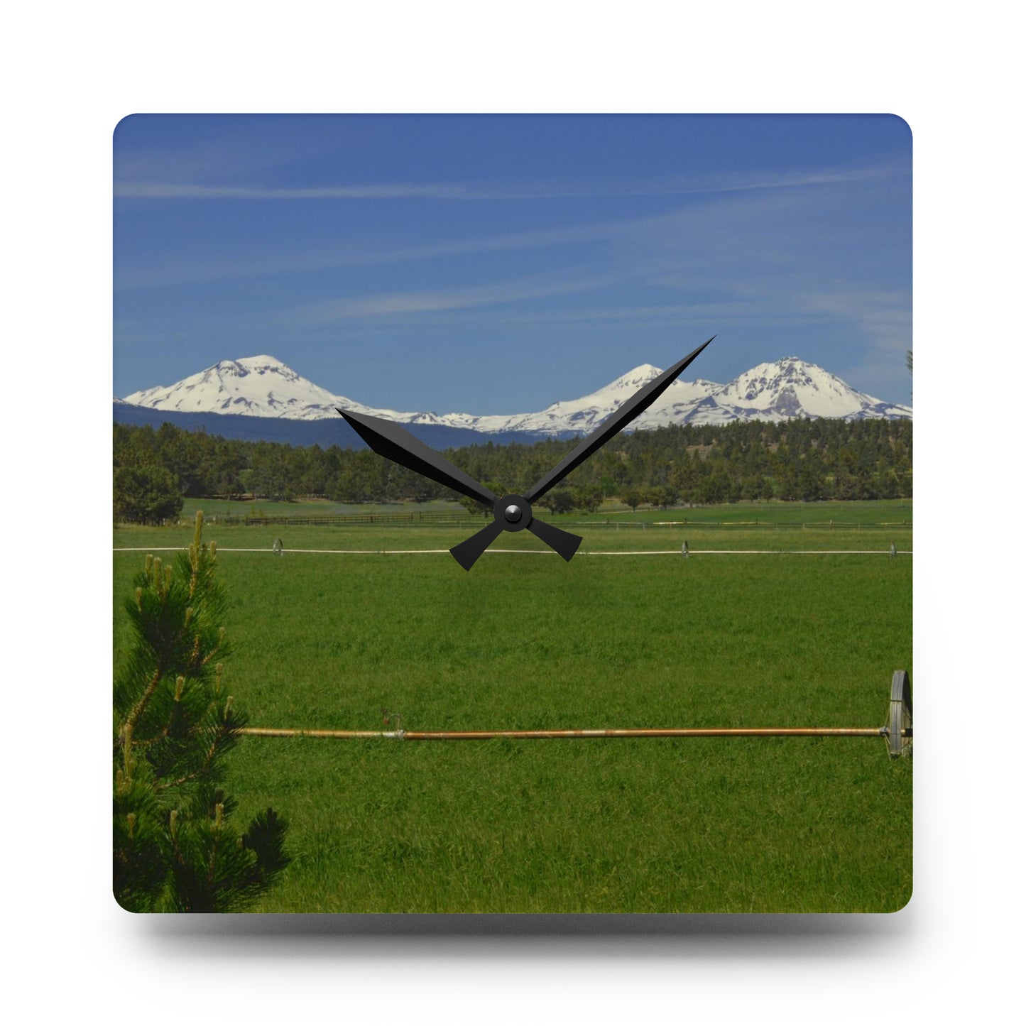 Mountain Pasture Acrylic Wall Clock