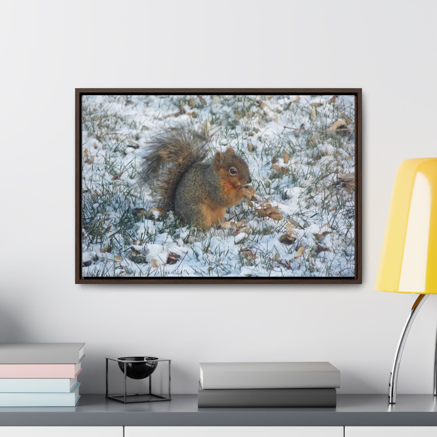 Winter Squirrel Gallery Canvas Wraps Framed