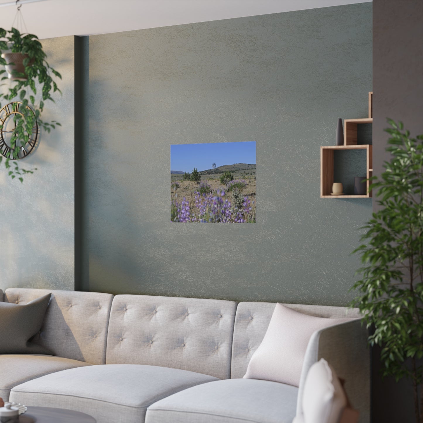 High Desert Lupine & Windmill Satin Posters