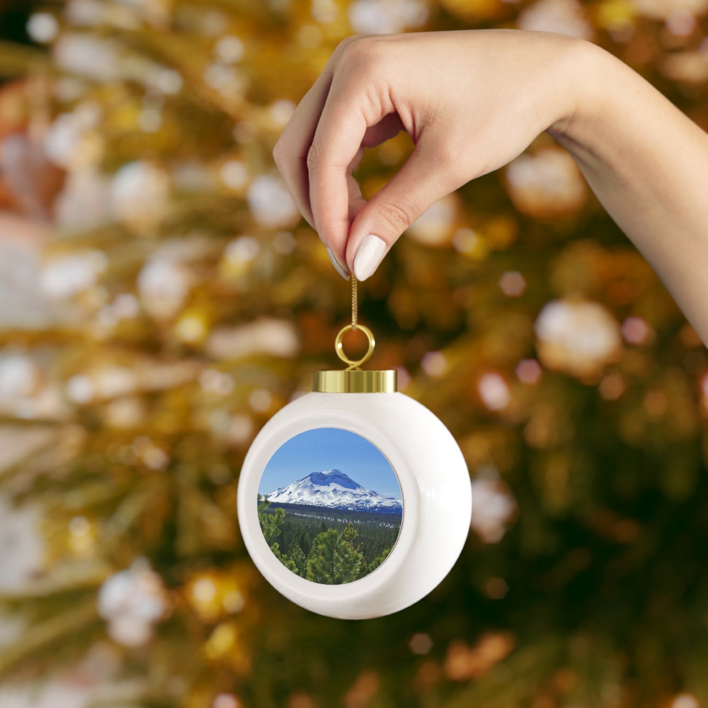 Winter South Sister Christmas Ball Ornament