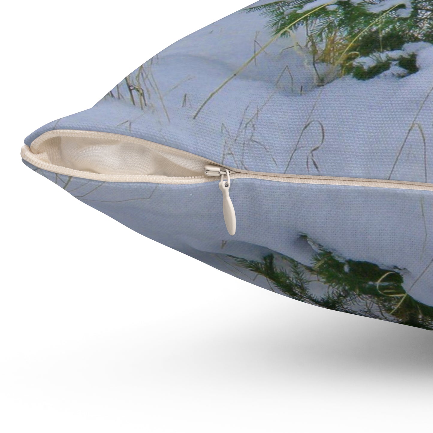 Christmas Tree Creek Spun Polyester Square Pillow