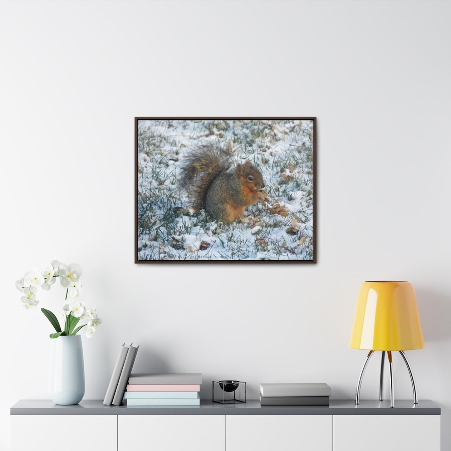 Winter Squirrel Gallery Canvas Wraps Framed