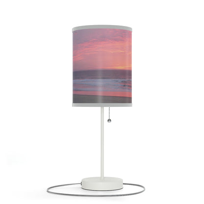 Pink Ocean Sunset Lamp on a Stand