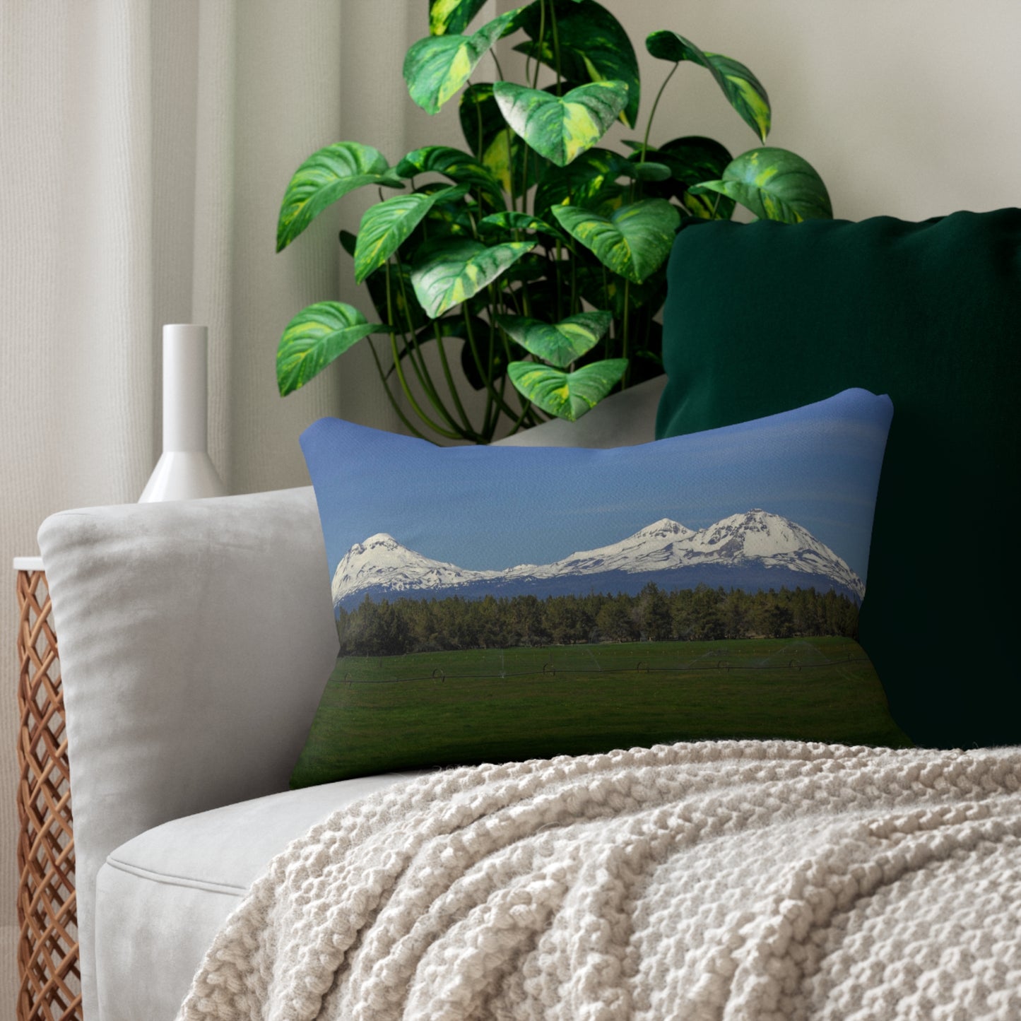 Mountain Field Spun Polyester Lumbar Pillow